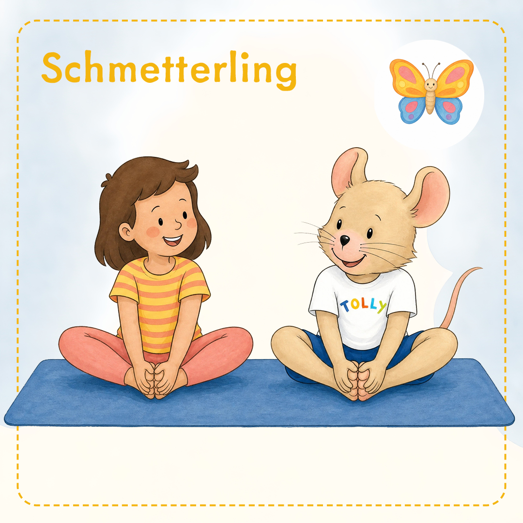 Kinderyoga Übung: Schmetterling