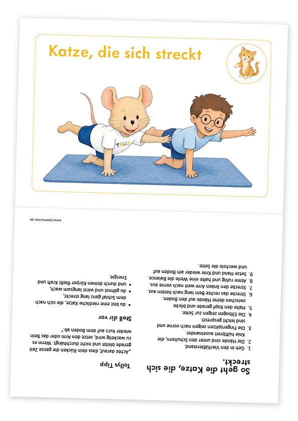 Kinderyoga - Katze die sich streckt